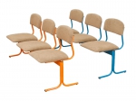Блок детских стульев 3-местный(1,2,3 р.г.)Цвет каркаса:Желтый; оранжевый; фисташковый; красный;синий