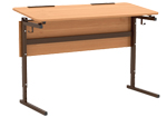Стол 2-м. регулир. высота и наклон столешницы 0-10о , с закруглением (меламин, ПВХ) 4-6гр