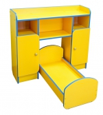 Набор мебели игровой (Спальня) «СОНЯ» 1096х300х955 мм Цвет- жёлтый, кант -синий